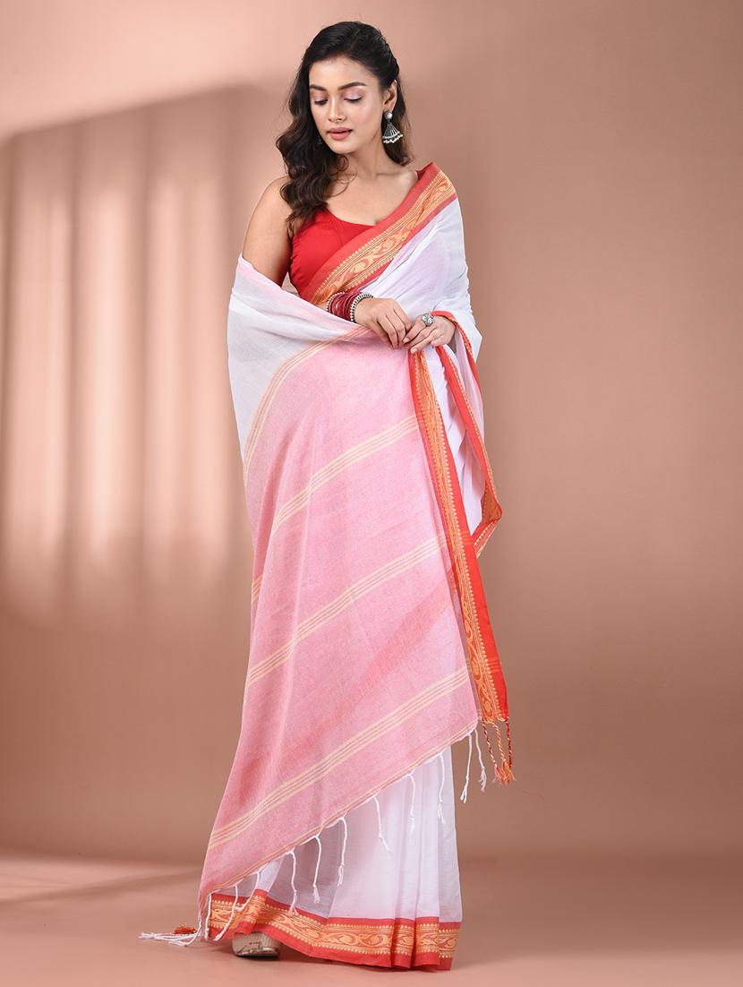 women solid handloom saree - 21905509 - Zoom Image - 0