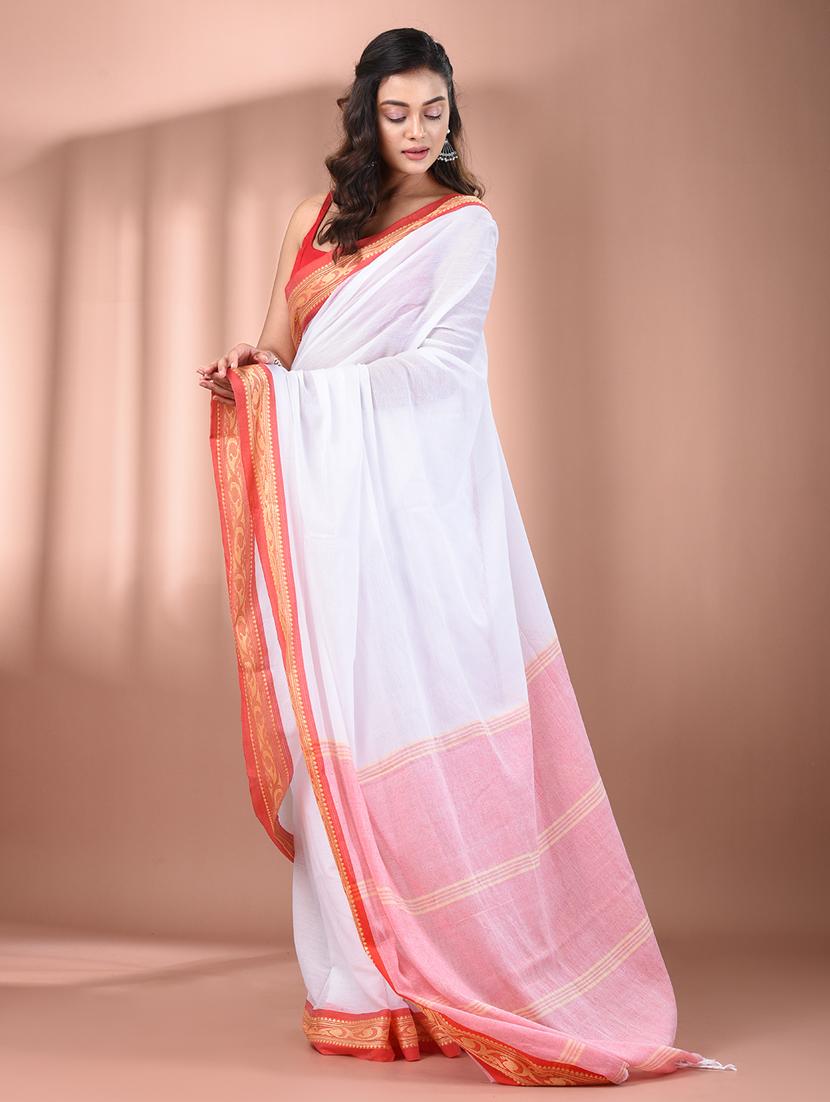 women solid handloom saree - 21905509 - Standard Image - 2