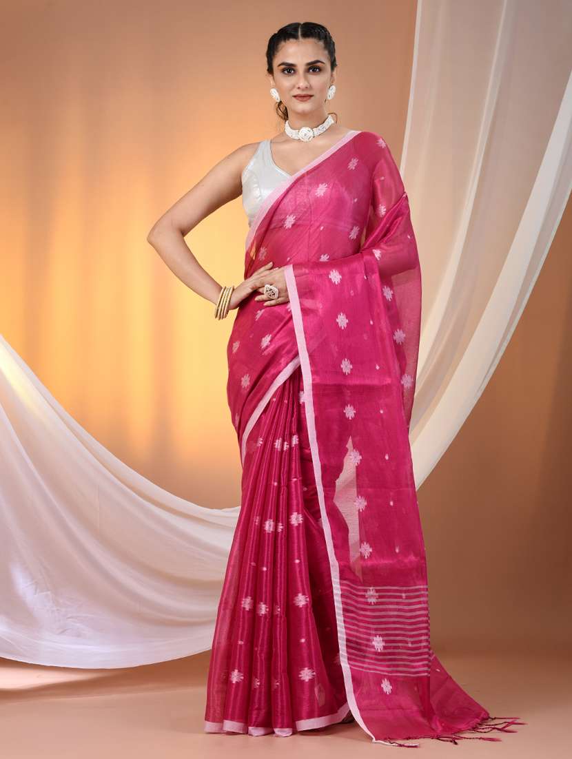 women self design handloom saree with blouse