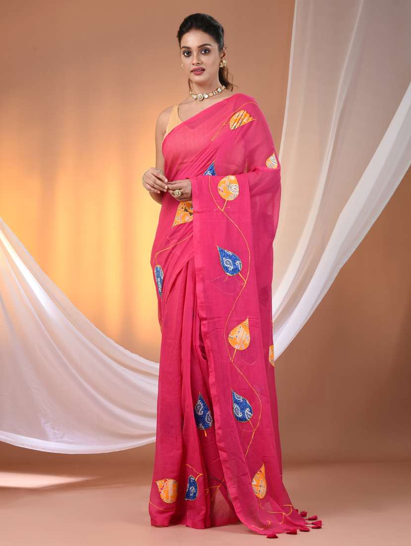 women pink handloom saree - 21905605 - Zoom Image - 0