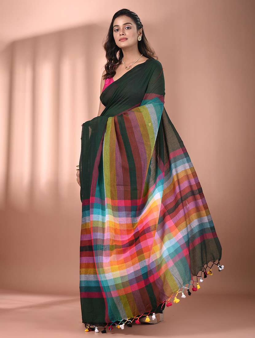 women green handloom saree - 21905611 -  Standard Image - 2