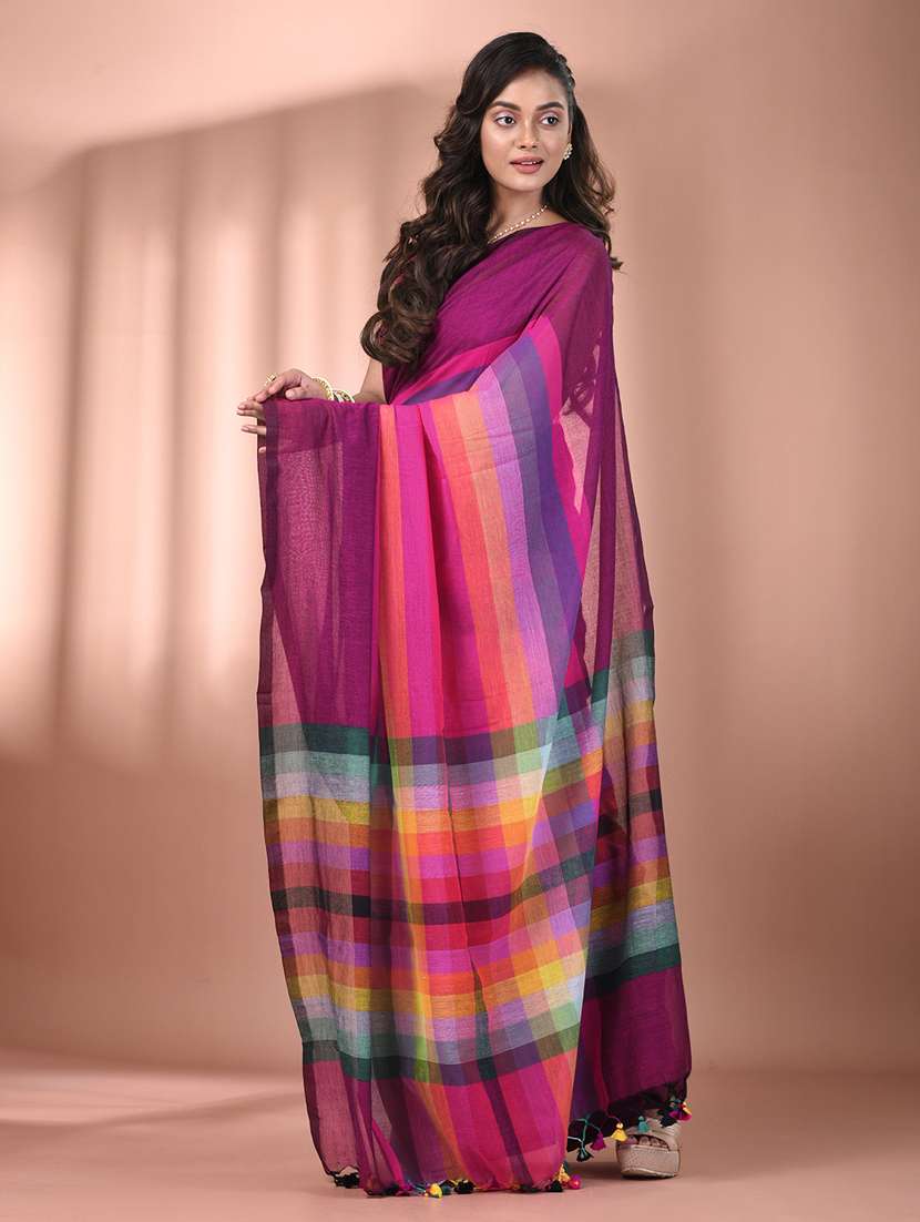women magenta handloom saree - 21905612 -  Standard Image - 2