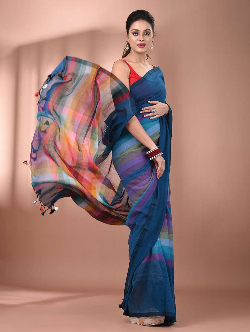 women blue handloom saree - 21905613 -  Standard Image - 2