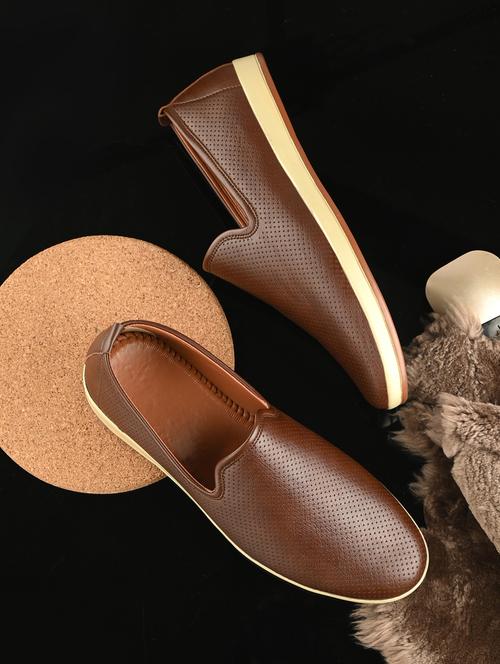 men brown slip on caual shoes - 21905633 -  Standard Image - 0