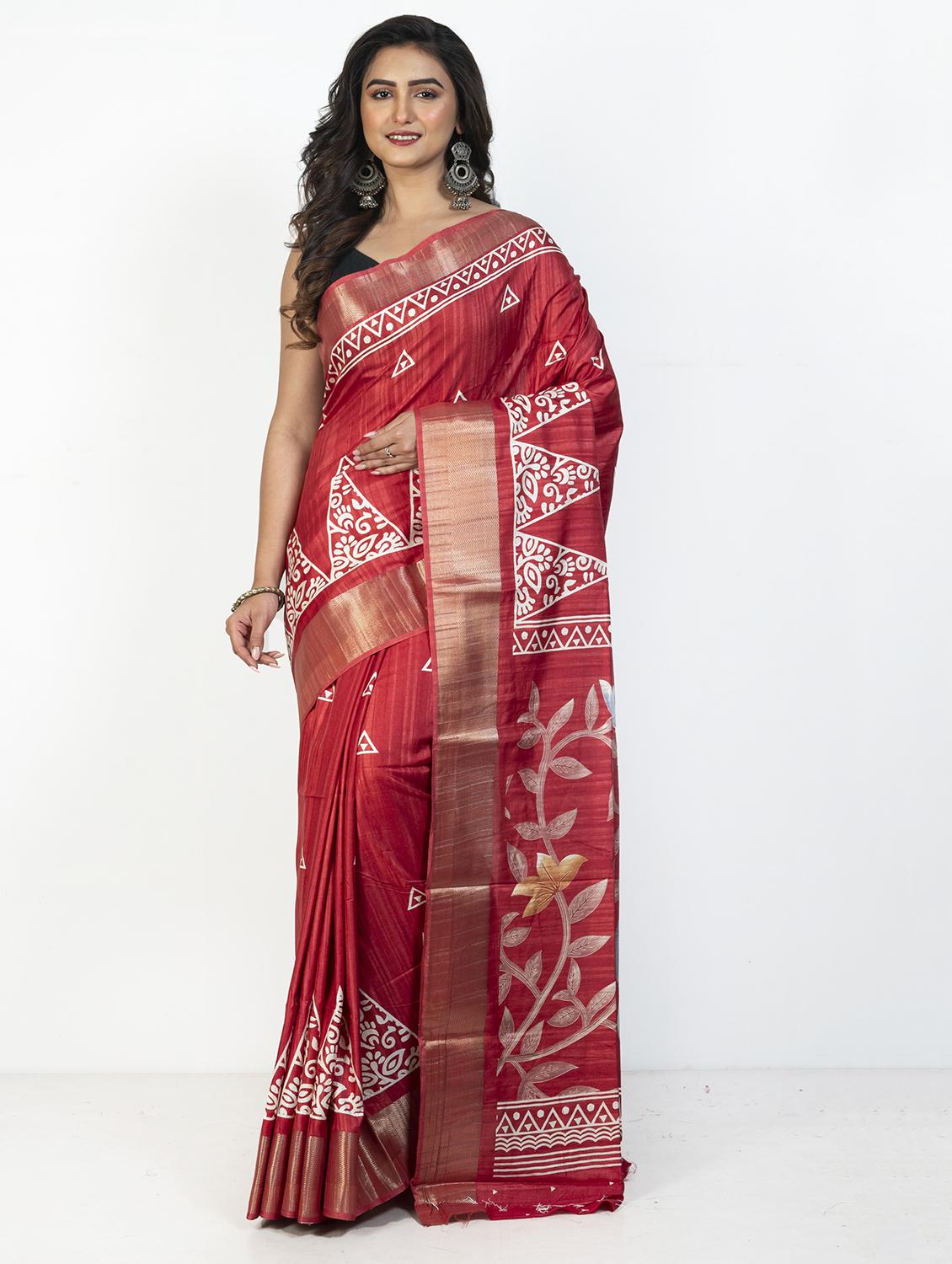 women printed casual wear saree with blouse - 21905653 - Zoom Image - 0