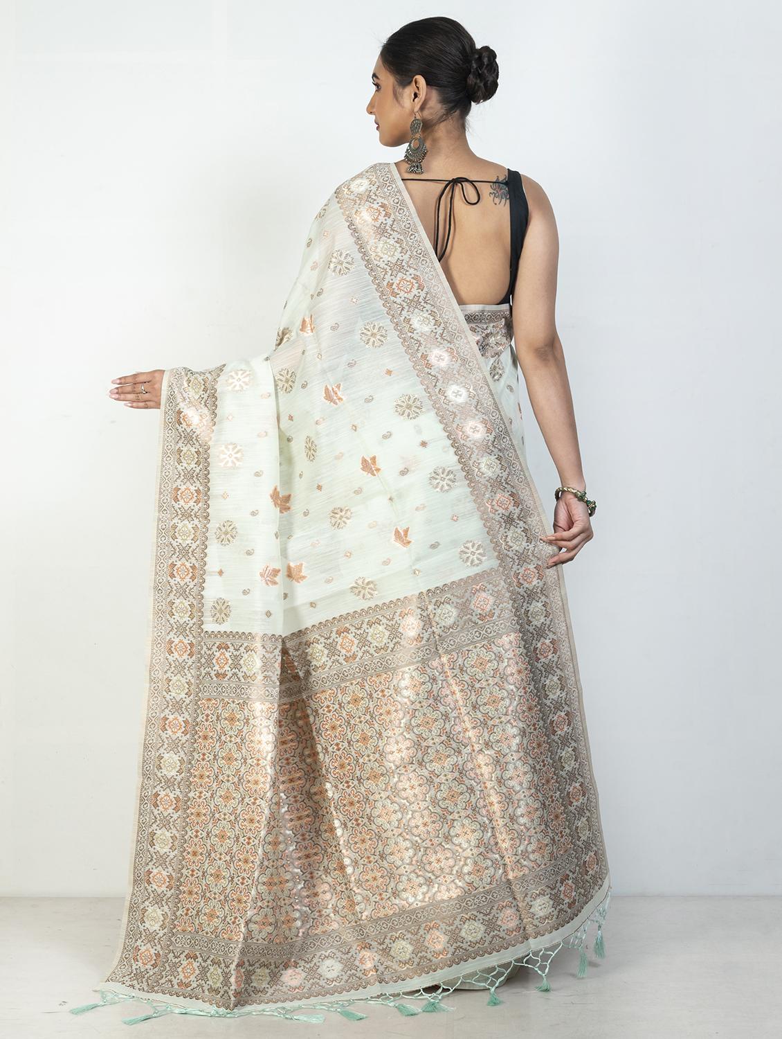 women self design handloom saree with blouse - 21905687 - Standard Image - 2