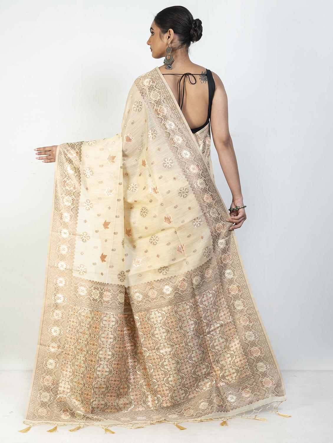 women self design handloom saree with blouse - 21905688 - Standard Image - 2