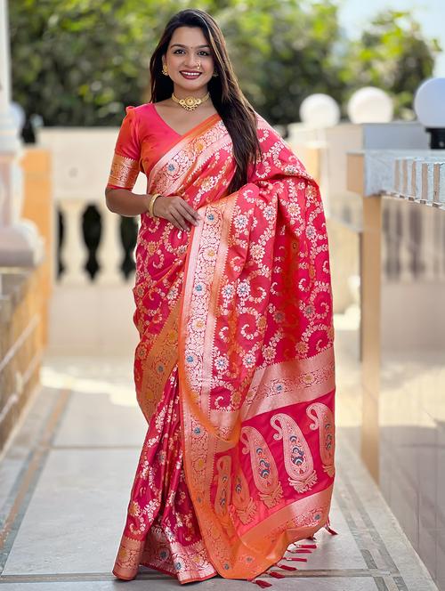 women self design banarasi saree with blouse - 21905766 -  Standard Image - 0