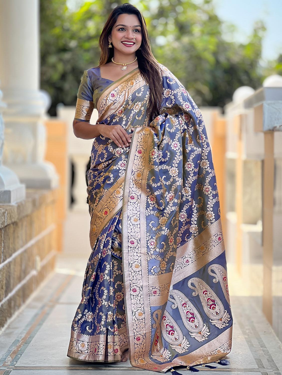 women self design banarasi saree with blouse - 21905768 -  Zoom Image - 0