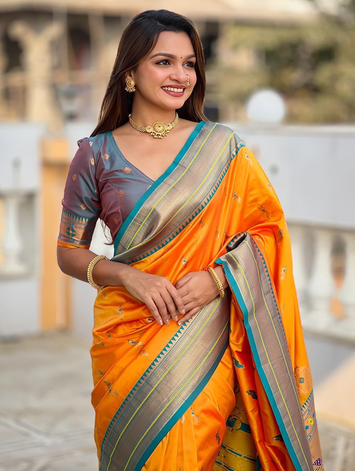 women self design paithani saree with blouse - 21905783 - Standard Image - 2