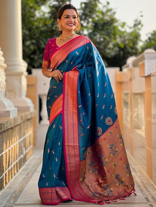 women self design paithani saree with blouse - 21905785 - Standard Image - 0