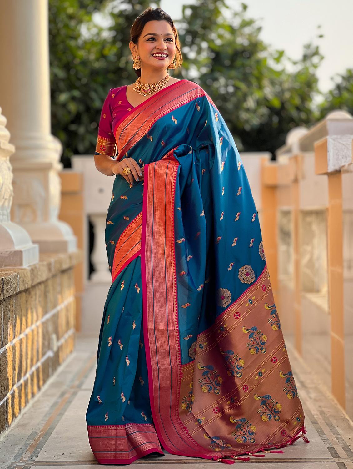 women self design paithani saree with blouse - 21905785 - Zoom Image - 0