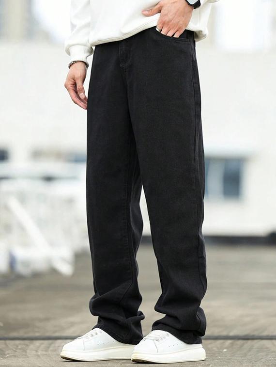 men solid mid rise baggy jean - 21905884 - Standard Image - 2
