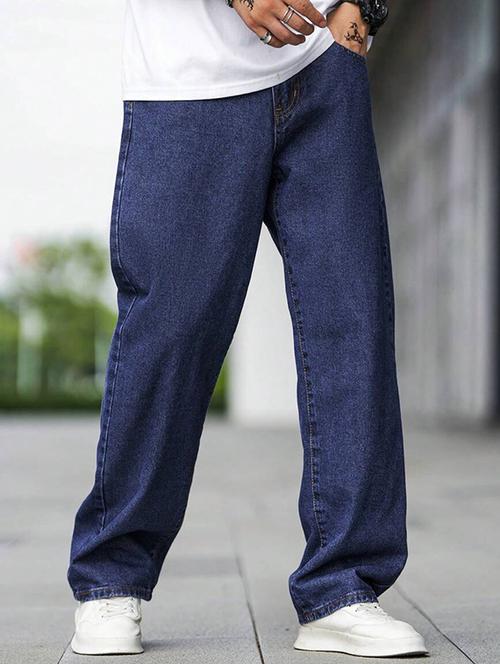 men solid mid rise baggy jean - 21905921 -  Standard Image - 0
