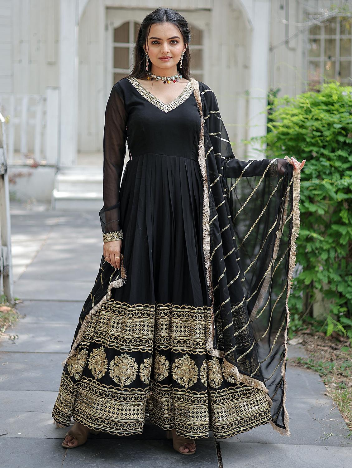 women long sleeve anarkali kurta with dupatta set - 21906042 -  Zoom Image - 0
