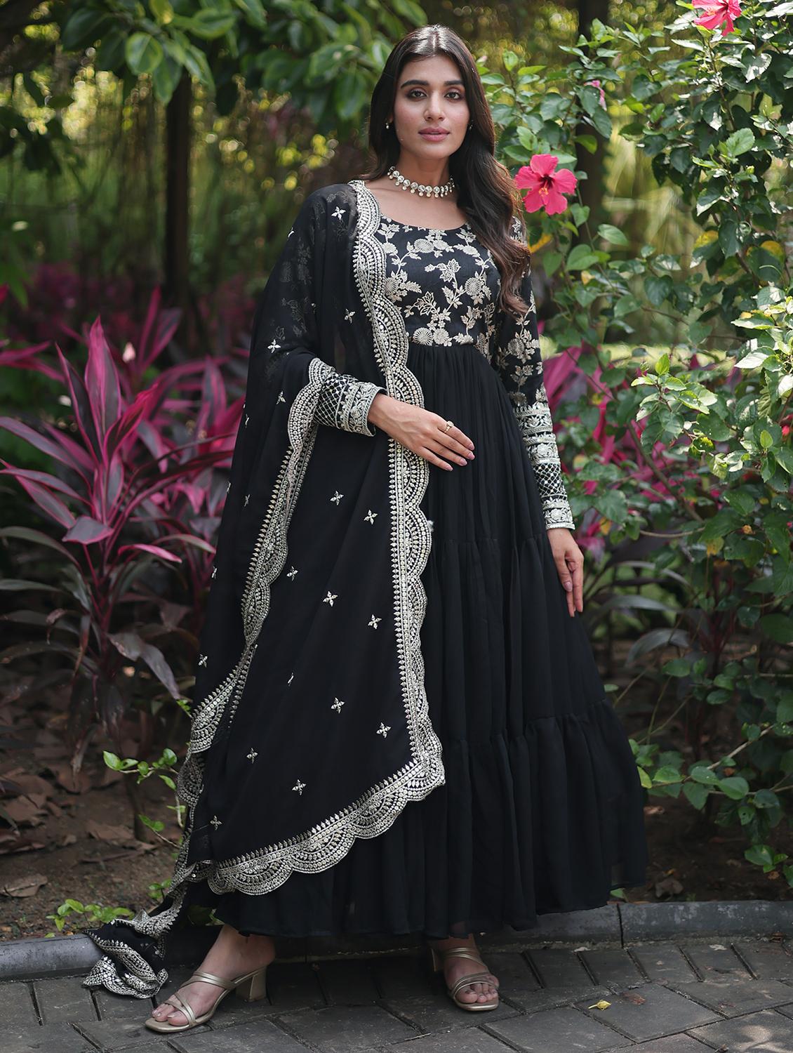 women long sleeve anarkali kurta with dupatta set - 21906048 -  Zoom Image - 0