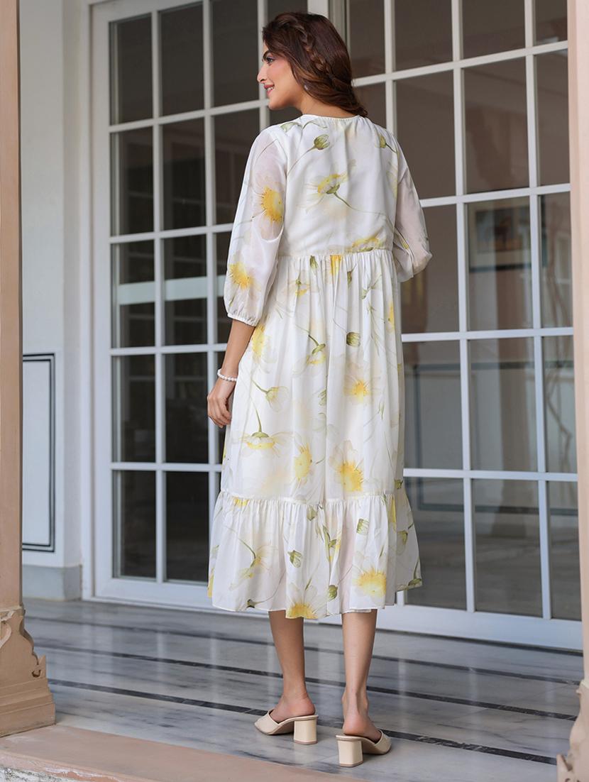 women white floral printed tiered dress - 21906087 - Standard Image - 2