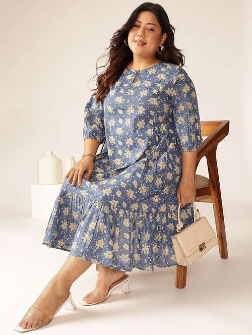 women plus size floral printed tiered dress - 21906101 -  Standard Image - 0