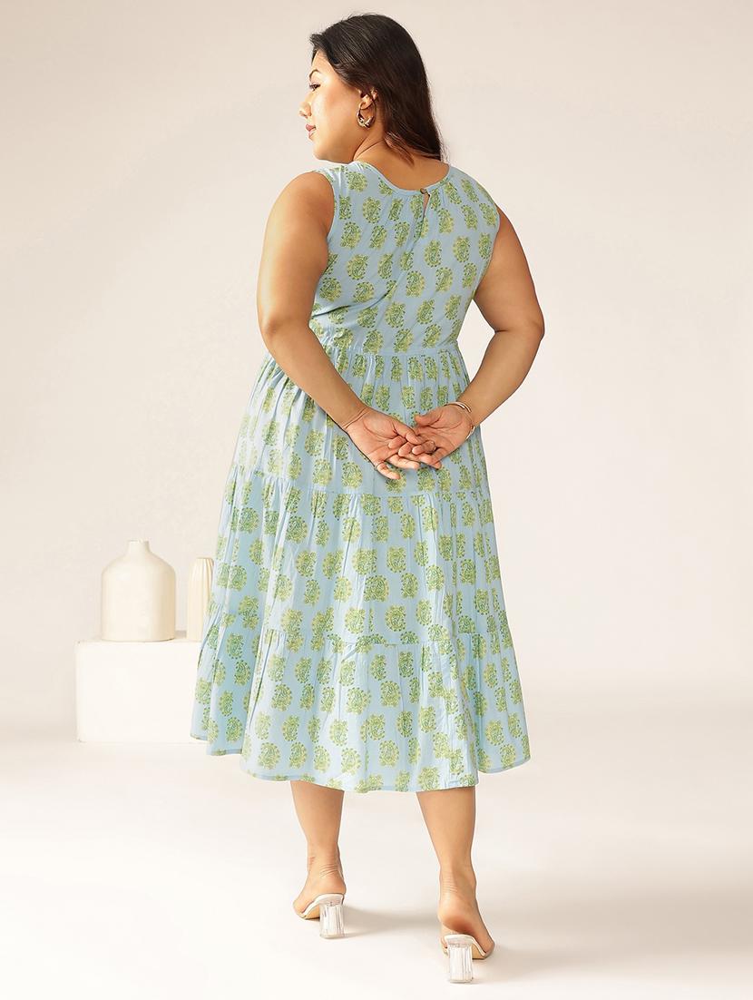 women plus size paisley printed tiered dress - 21906107 - Standard Image - 2