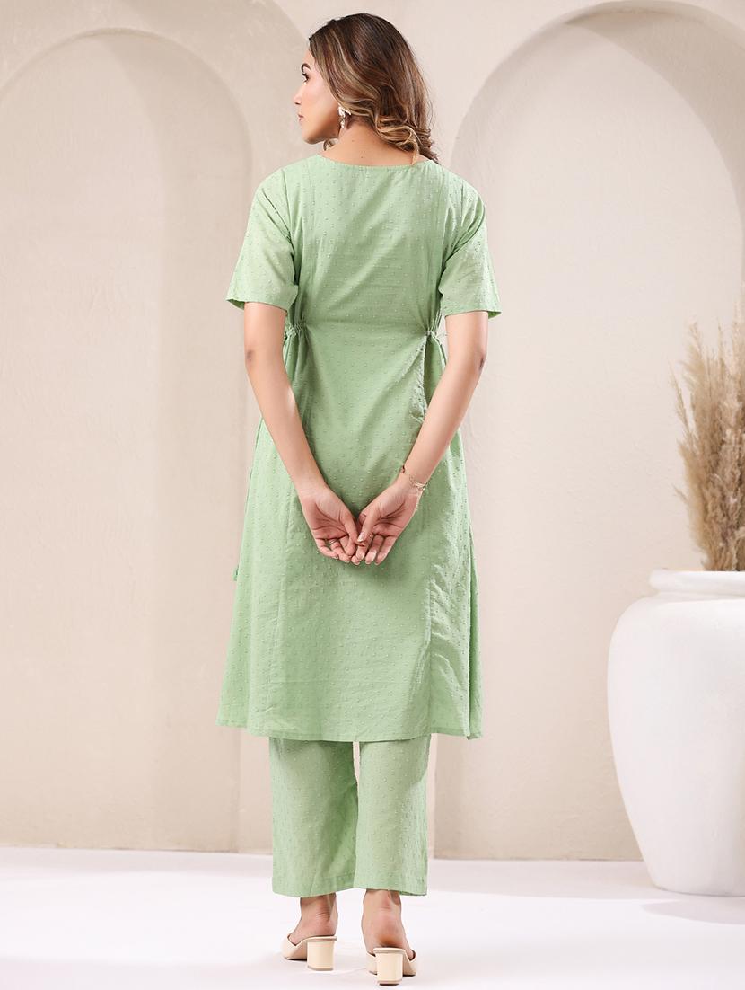 women neo mint self design kurta pant set - 21906148 - Standard Image - 2