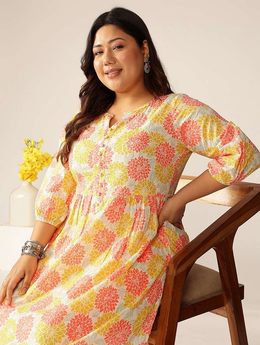 women plus size floral printed kurta pant set - 21906150 -  Standard Image - 2
