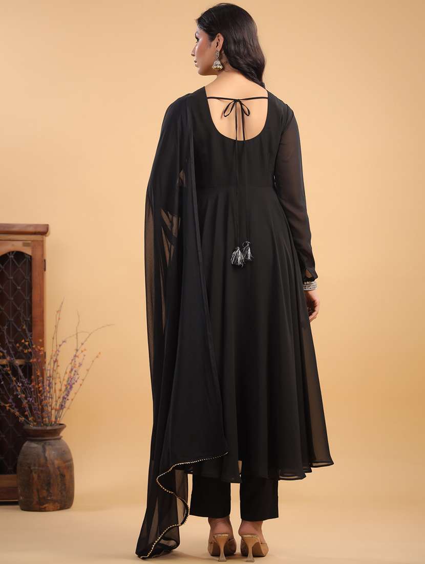 women solid long sleeve kurta pant with dupatta set - 21906154 - Standard Image - 2