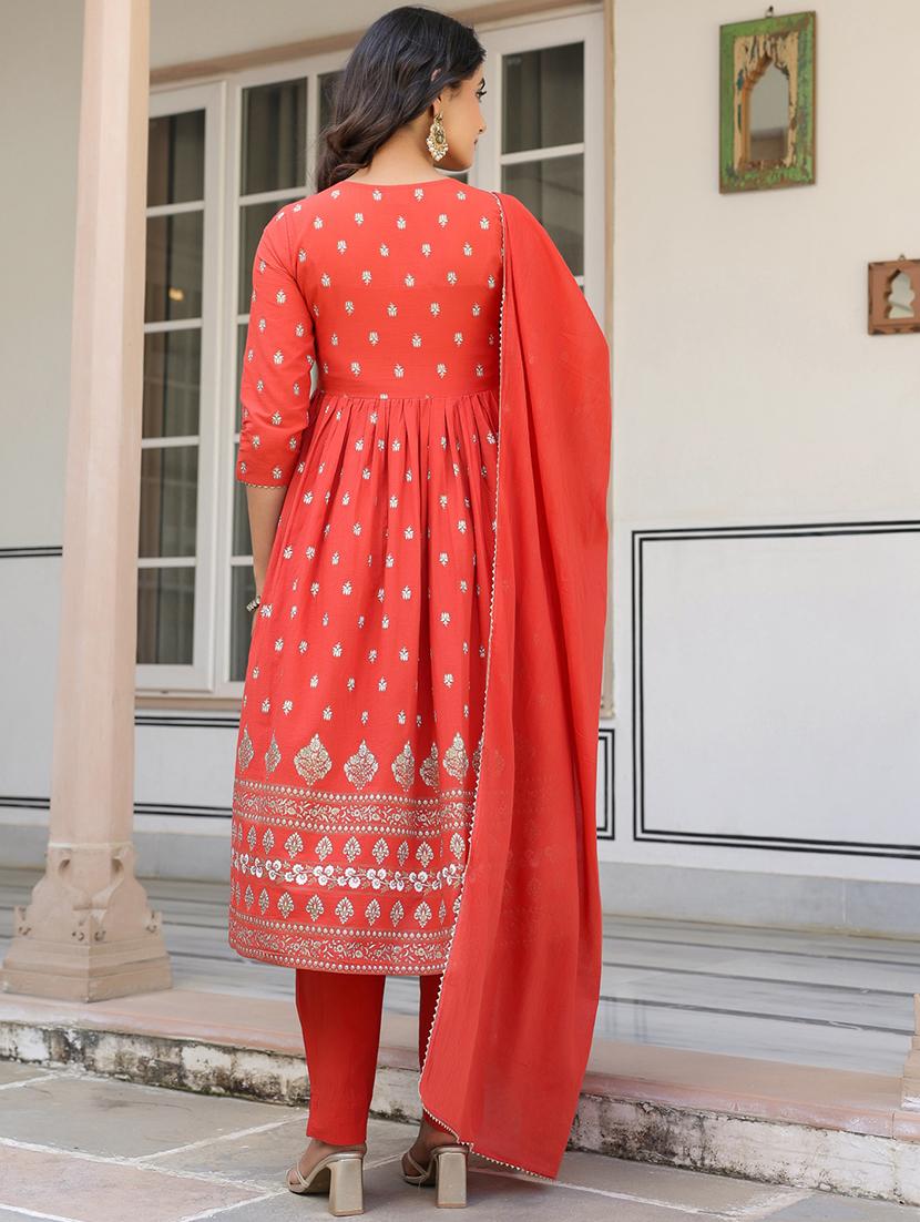 women three quarter sleeve kurta pant with dupatta set - 21906183 - Standard Image - 2