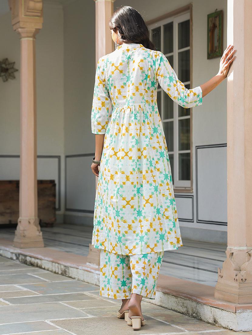 women three quarter sleeve kurta palazzo set - 21906189 - Standard Image - 2