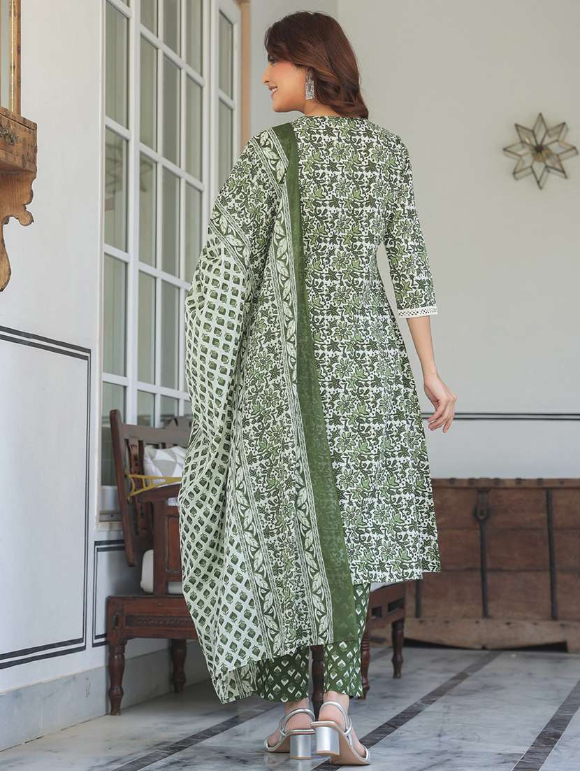 women three quarter sleeve kurta pant with dupatta set - 21906191 - Standard Image - 2