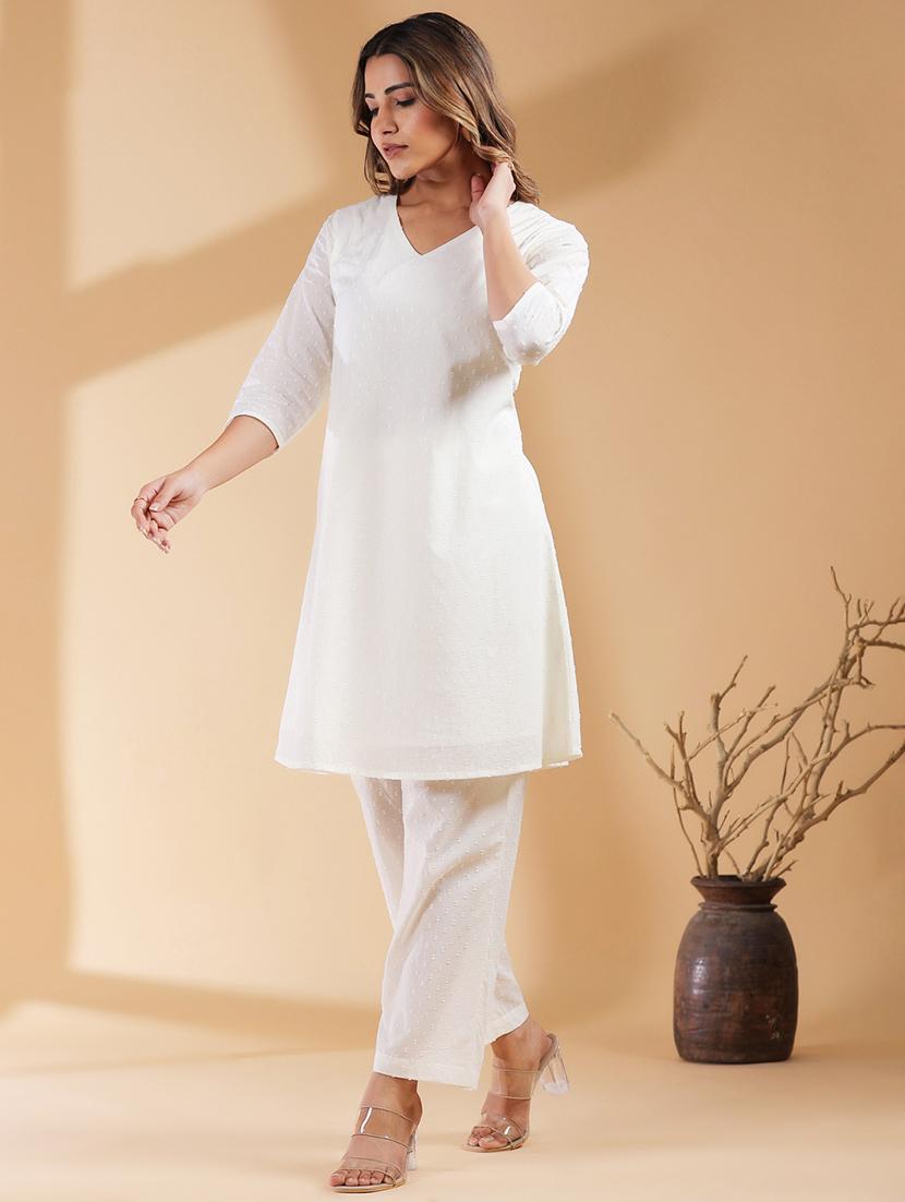 women self design three quarter sleeve ethnic co ord set - 21906234 - Standard Image - 2
