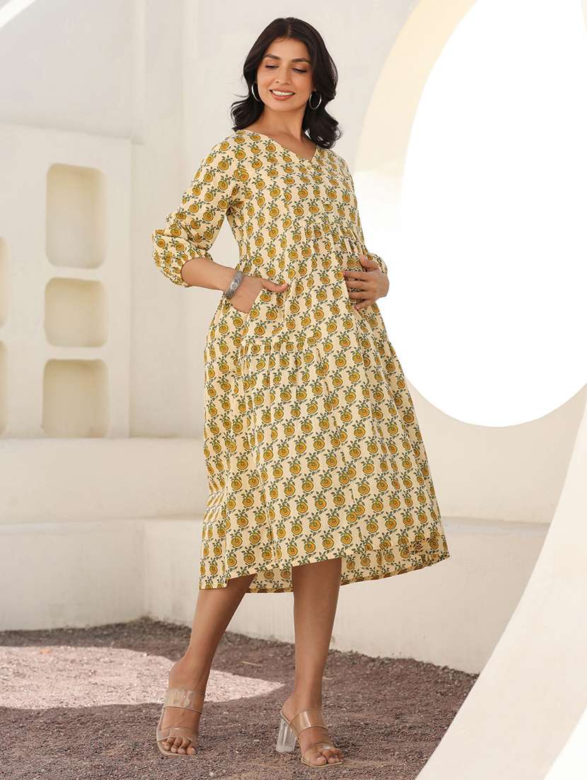 women floral printed maternity wear dress - 21906325 -  Standard Image - 2