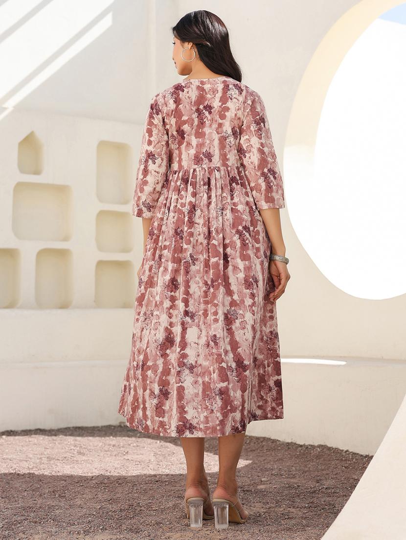 women tie & dye printed maternity wear dress - 21906327 - Standard Image - 2