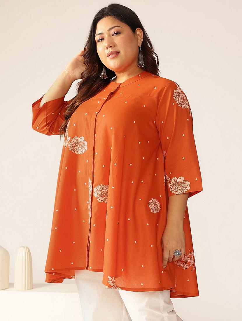 women plus size three quarter sleeve tunic - 21906340 - Standard Image - 2