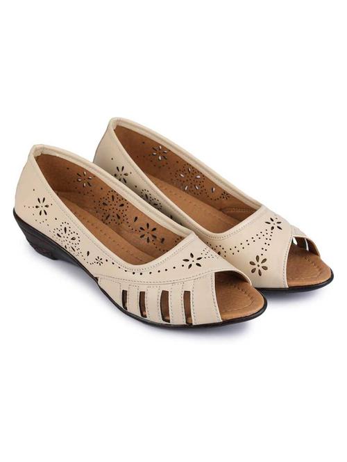 women cream slip on ballerina - 21906377 - Standard Image - 0