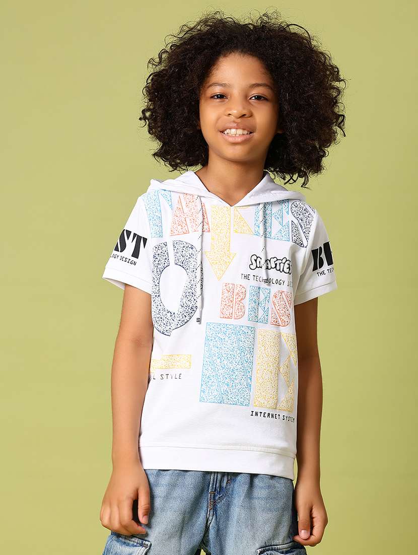 boys printed short sleeve hooded t-shirt - 21906415 - Standard Image - 2