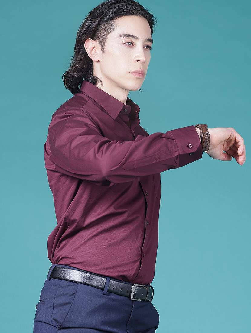 men solid long sleeve slim fit formal shirt - 21906420 -  Standard Image - 2