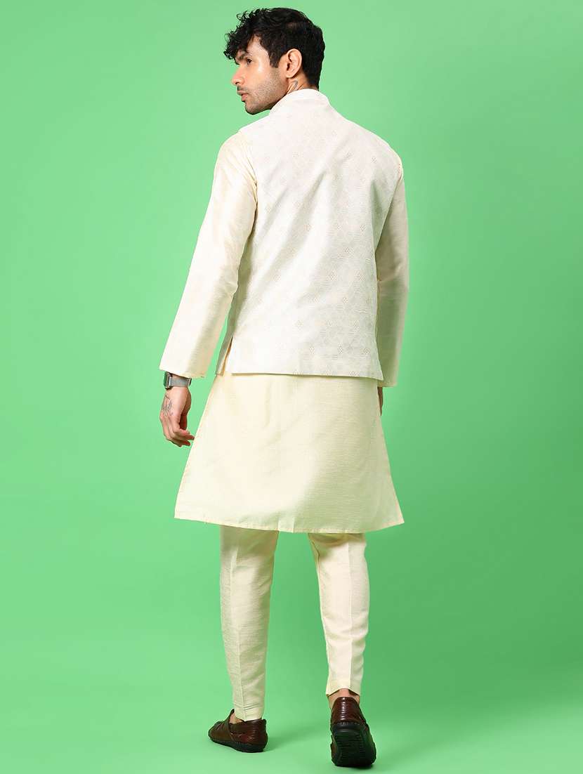 men long sleeve kurta and pyjama set with jacket - 21906467 -  Standard Image - 2