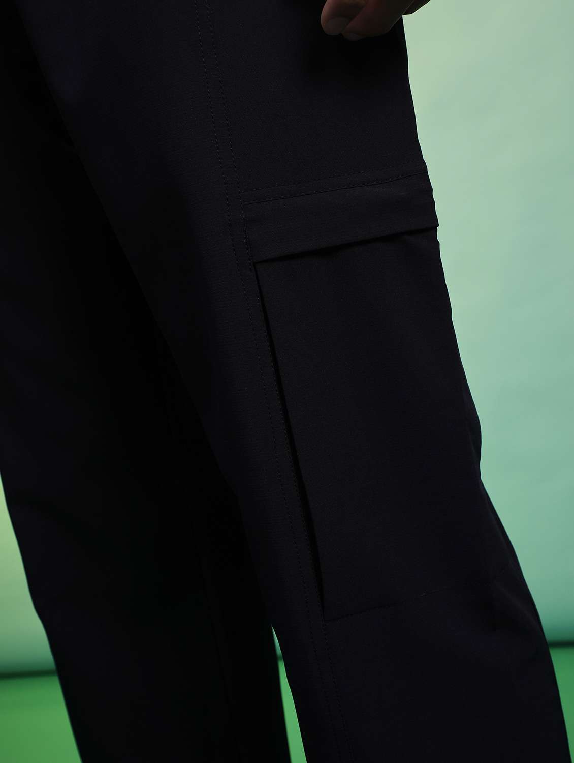 navy blue nylon track pant - 21906575 - Standard Image - 7