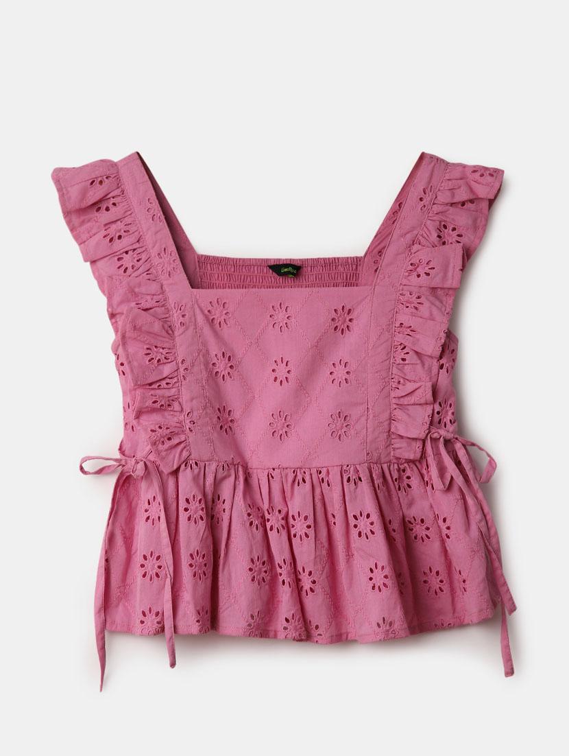 women pink square neck crop top - 21906651 -  Zoom Image - 0