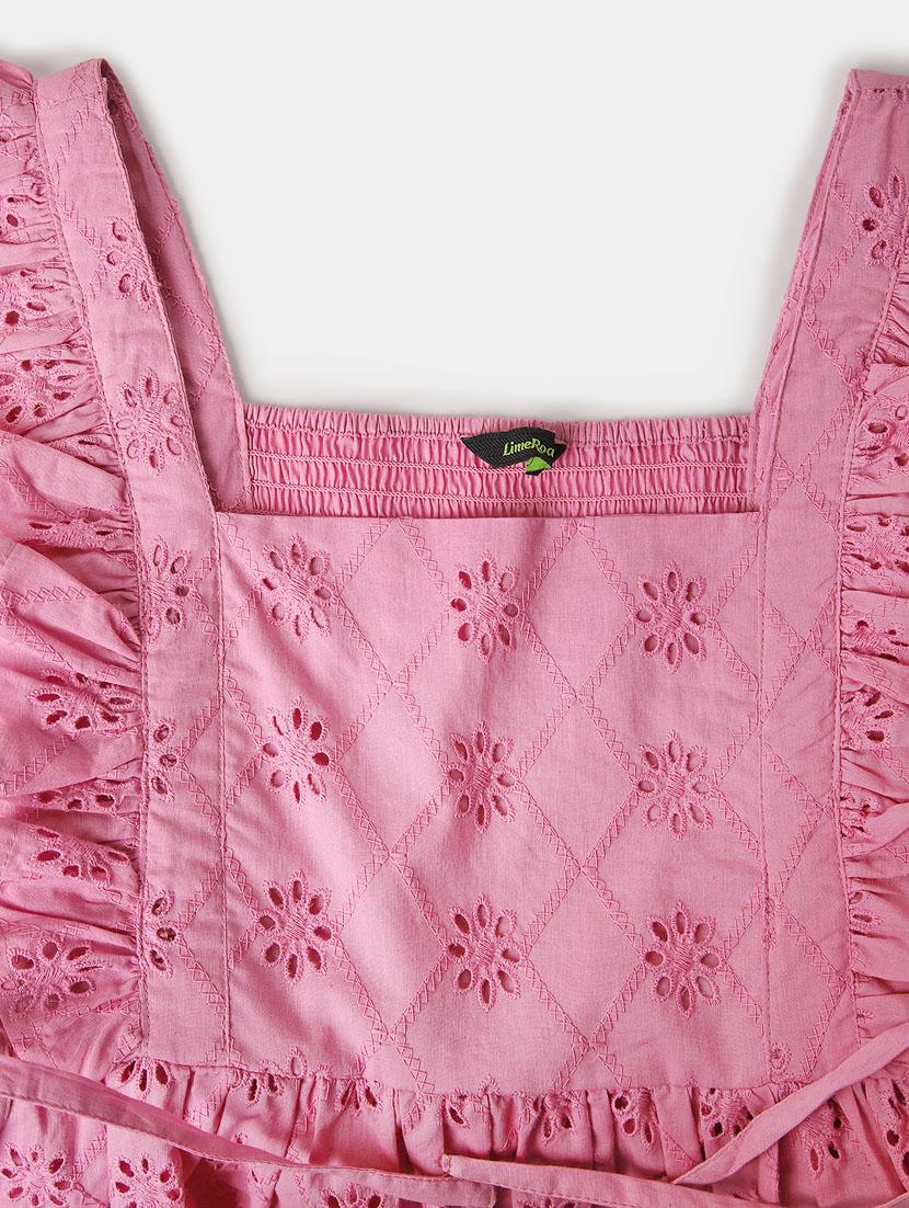 women pink square neck crop top - 21906651 - Standard Image - 2