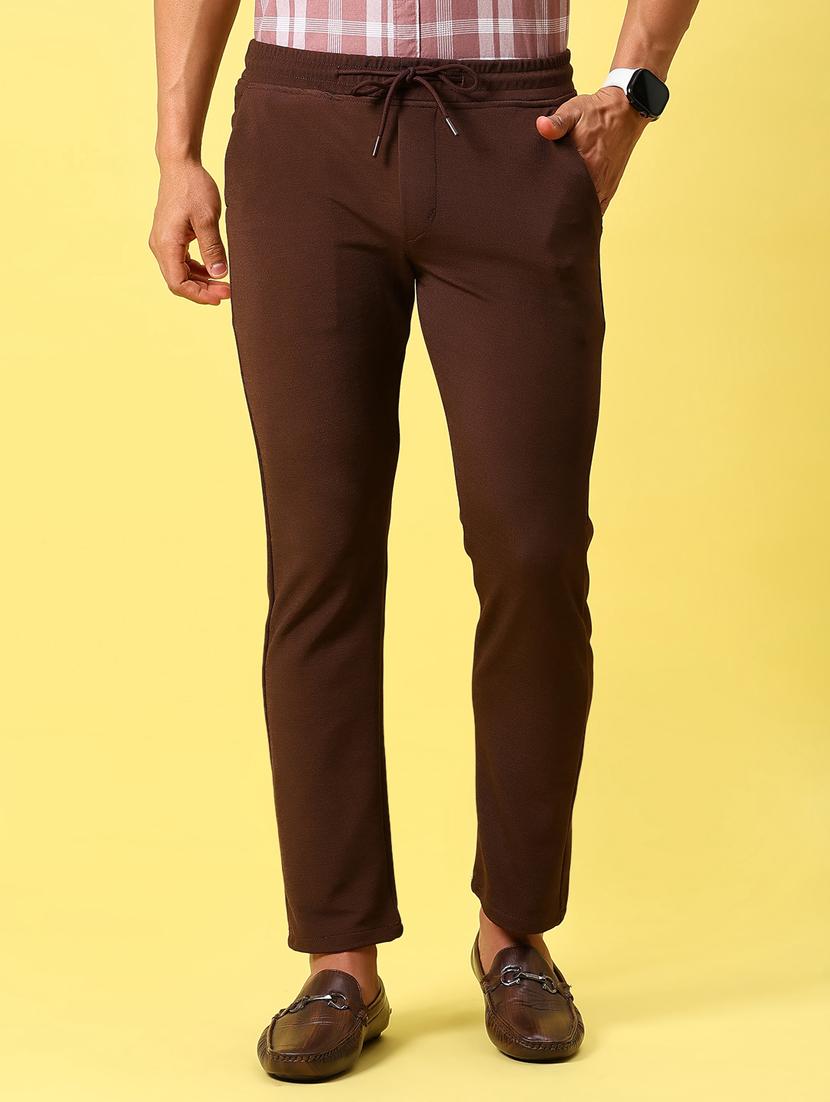 men solid mid rise slim fit chinos 
