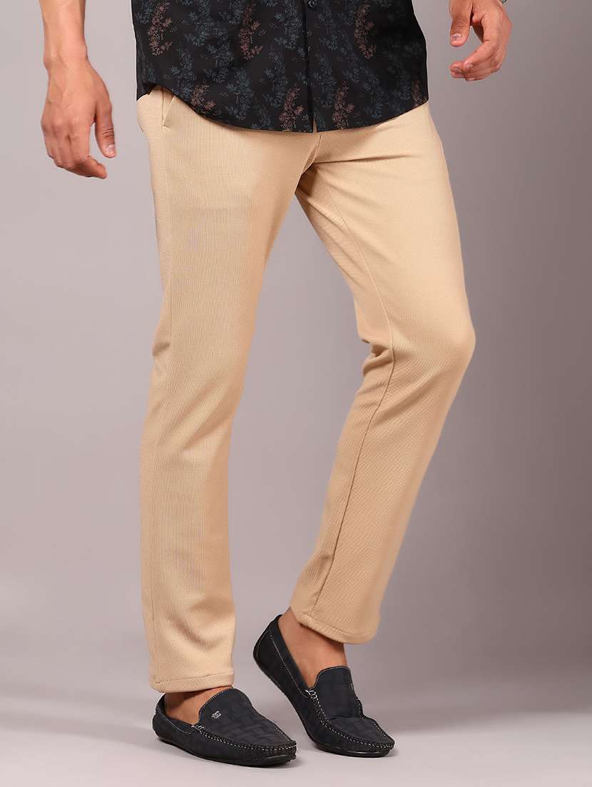 men solid md rise casual chinos  - 21906787 -  Standard Image - 2