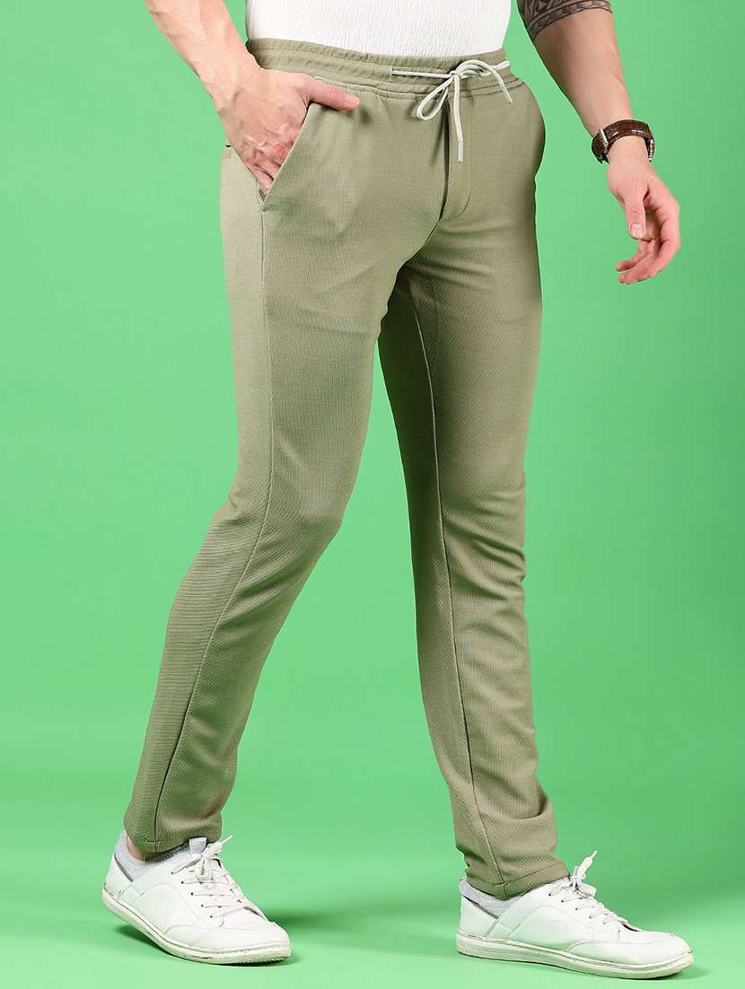 men solid md rise casual chinos  - 21906789 -  Standard Image - 2