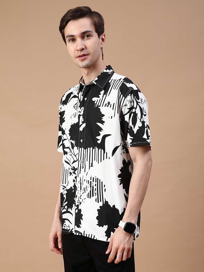 men printed collared short sleeve casual shirt - 21906809 -  Standard Image - 2