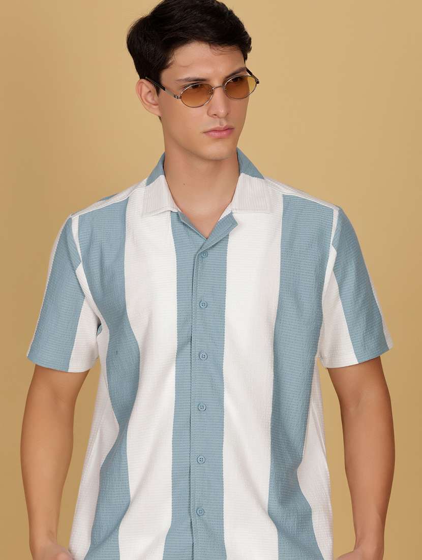 blue cotton casual shirt