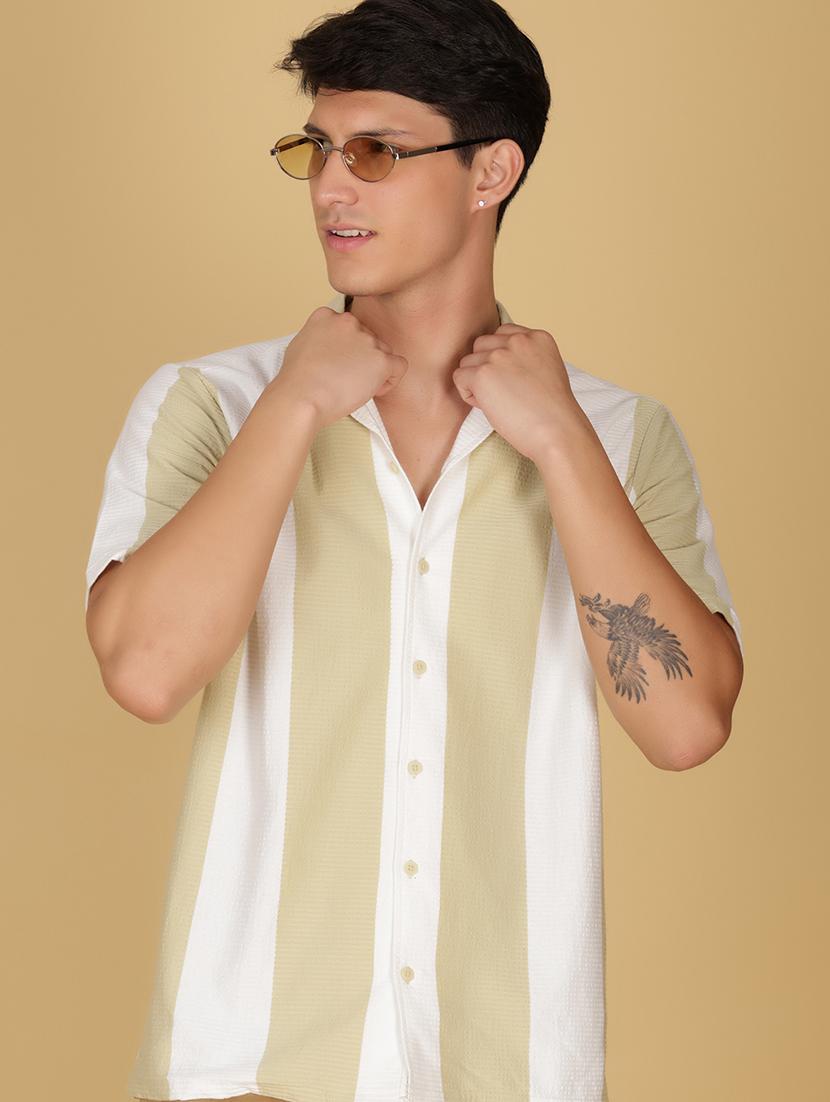 yellow cotton casual shirt - 21906826 -  Zoom Image - 0
