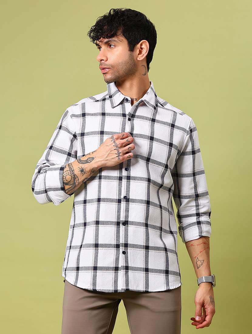 men checkered long sleeve regular fit casual shirt - 21906840 -  Standard Image - 2
