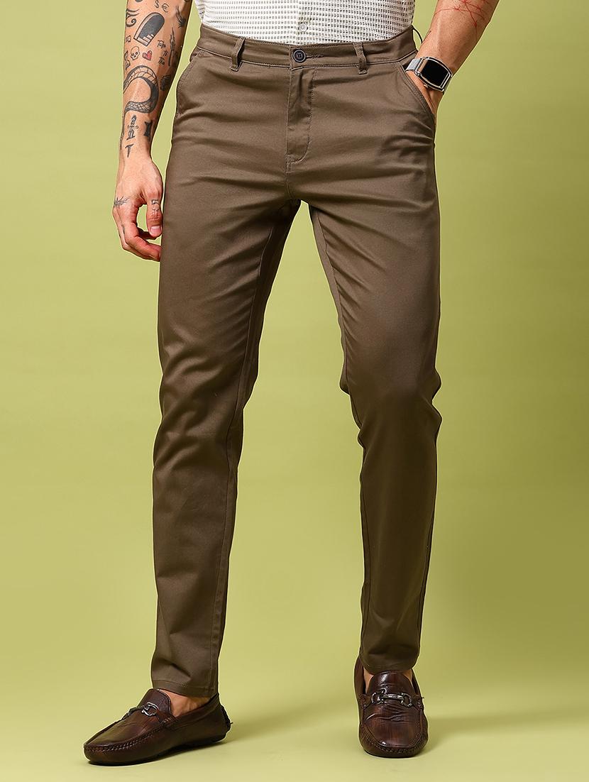 men solid mid rise slim fit chinos - 21906851 - Standard Image - 2