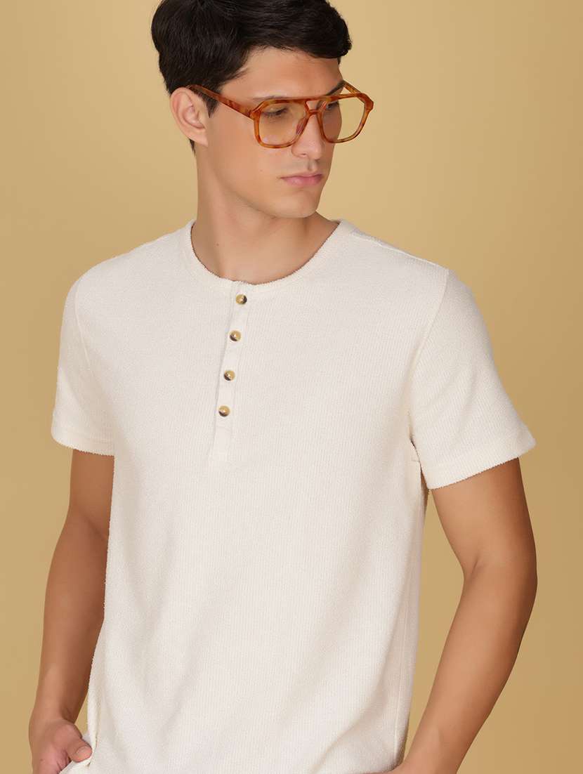 men solid short sleeve regular fit t-shirt