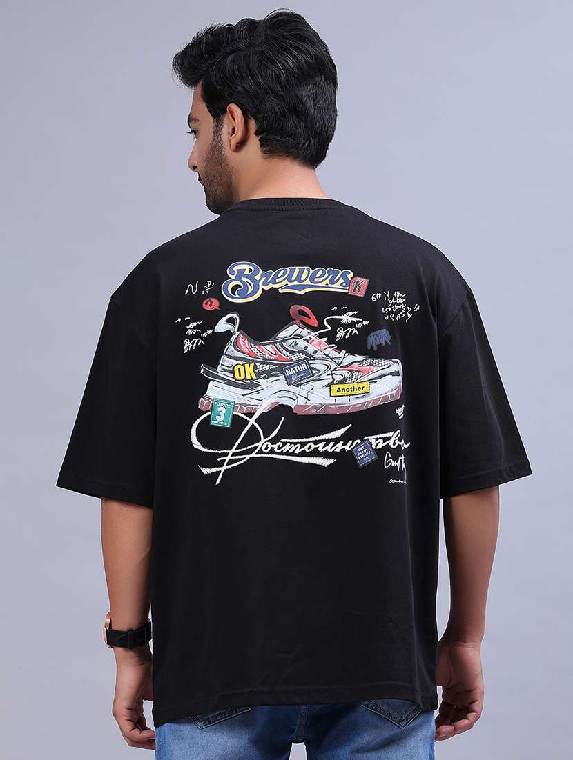 men back print short sleeve oversized t-shirt - 21906877 - Standard Image - 2